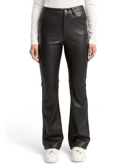 Tom Tailor Denim Schlaghose Damen Kunstleder Five-Pocket-Style