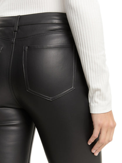 Tom Tailor Denim Schlaghose Damen Kunstleder Five-Pocket-Style