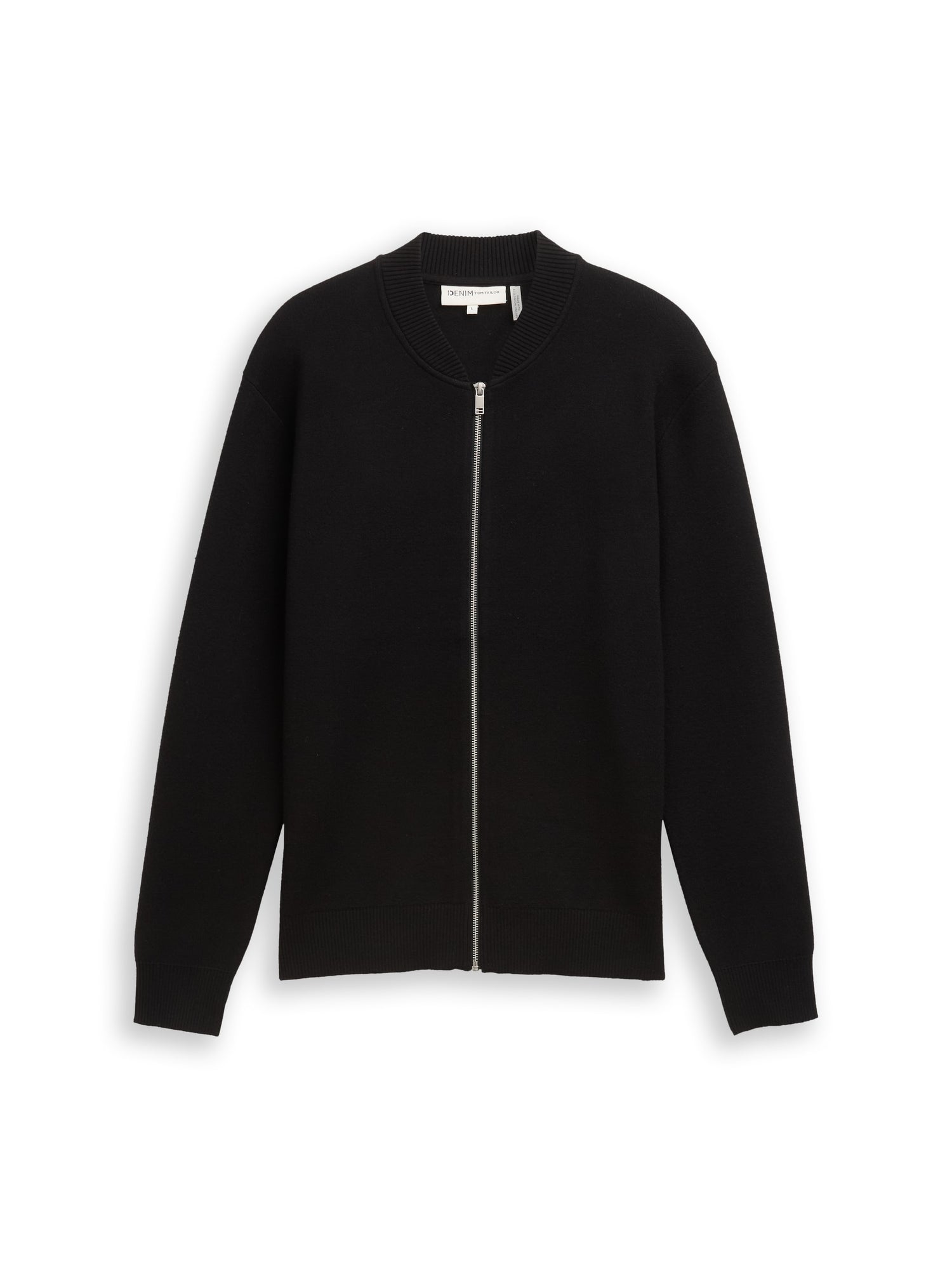 Tom Tailor Denim Male Erwachsene Strickjacke im Bomber-Style mit Rippbündchen