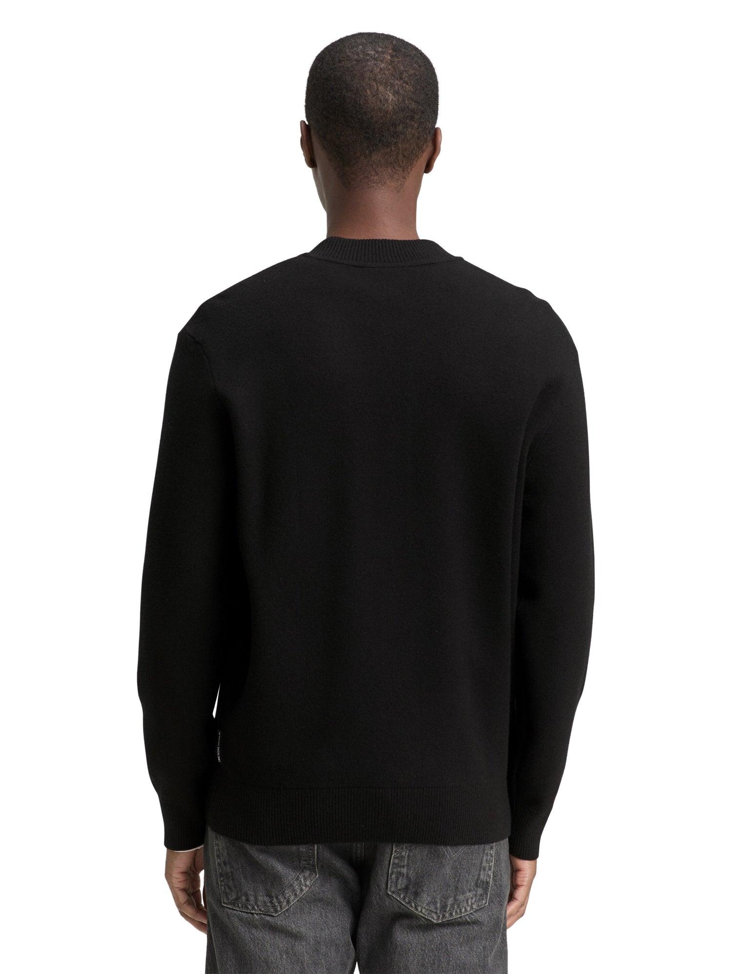 Tom Tailor Denim Male Erwachsene Strickjacke im Bomber-Style mit Rippbündchen