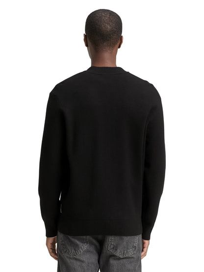 Tom Tailor Denim Male Erwachsene Strickjacke im Bomber-Style mit Rippbündchen