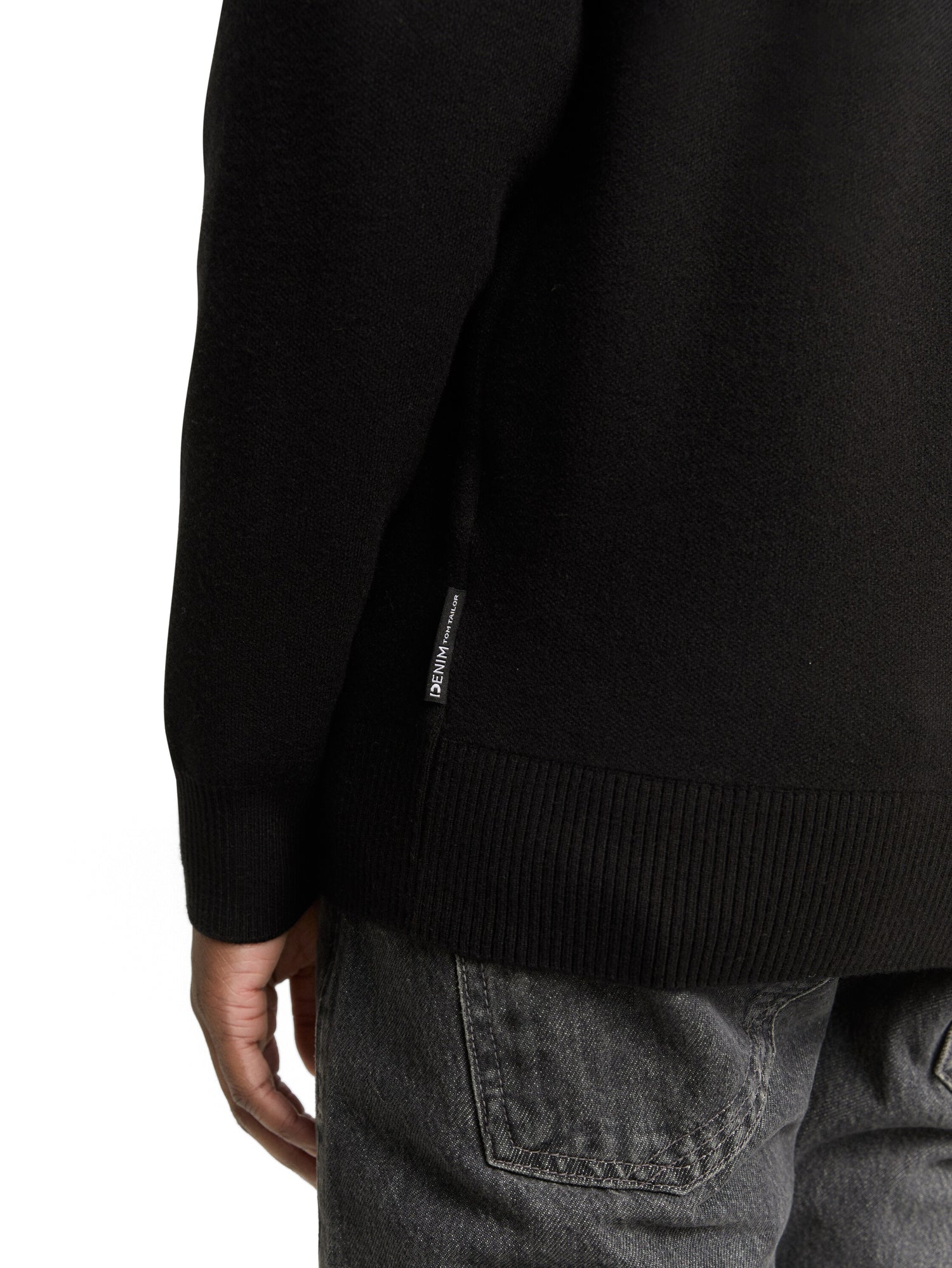 Tom Tailor Denim Male Erwachsene Strickjacke im Bomber-Style mit Rippbündchen