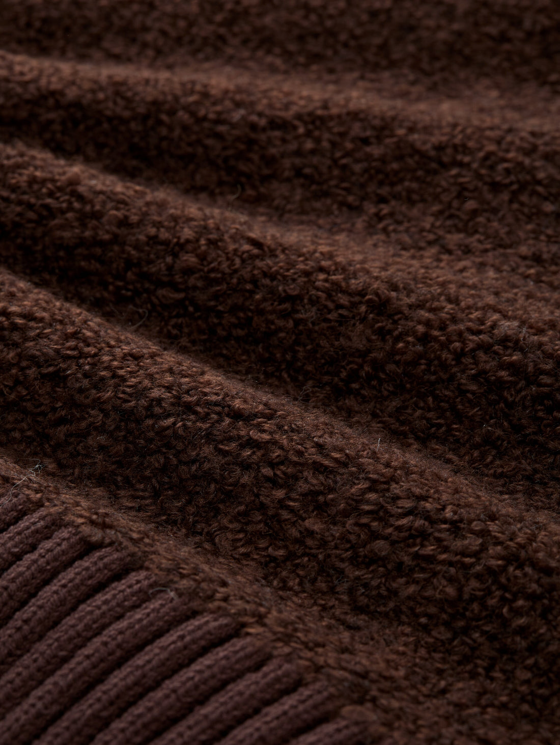 Bouclé Troyer-Pullover Damen Strick V-Ausschnitt