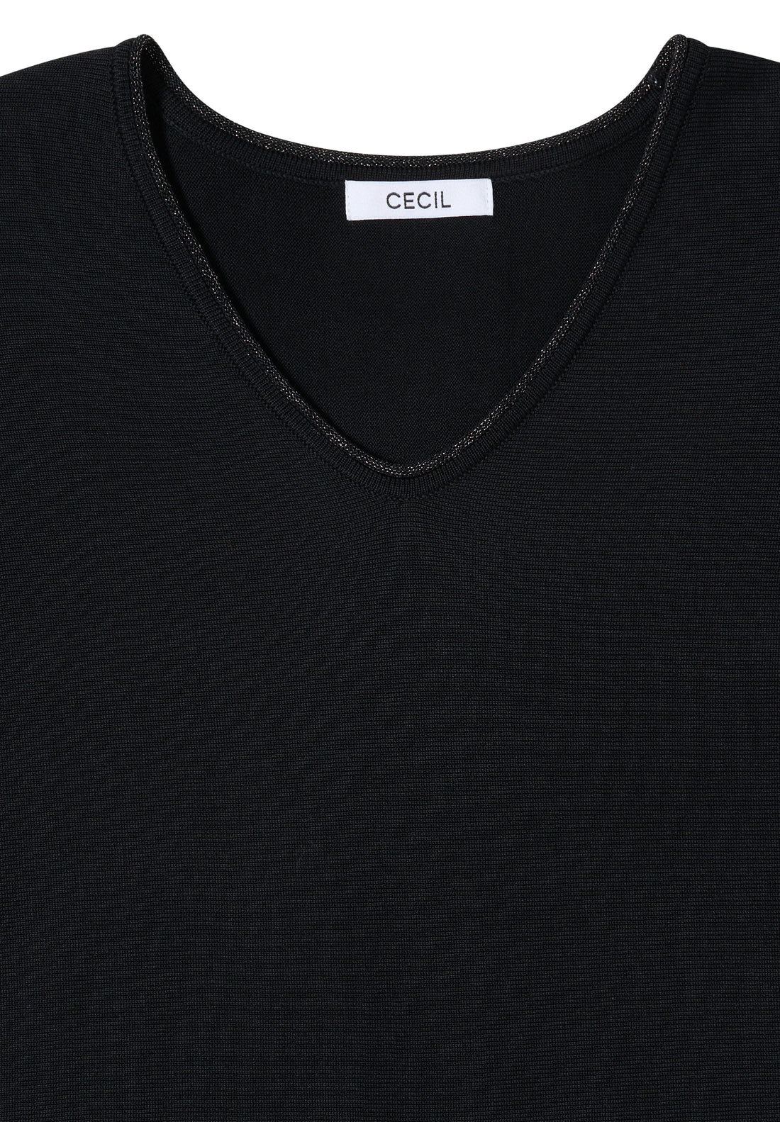 CECIL Damen Dolman Pullover Langarm V-Ausschnitt Glitzerstreifen