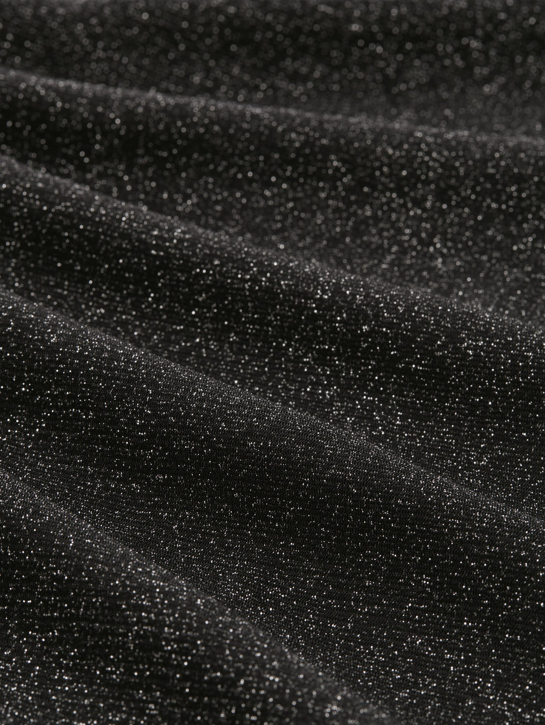 Midi-Kleid Damen Glitzer-Effekt Gewellter Saum Mesh-Stoff Metall