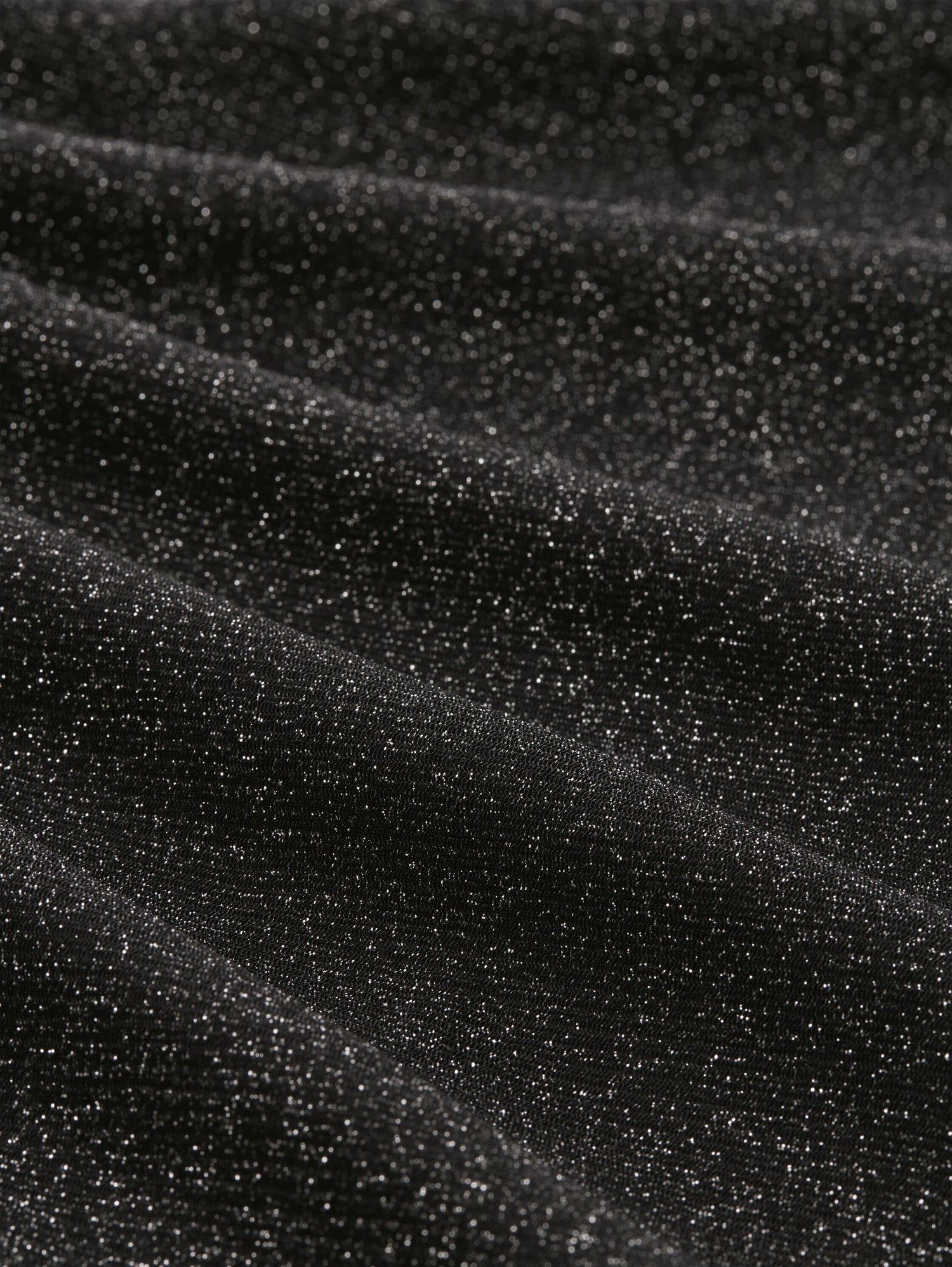 Midi-Kleid Damen Glitzer-Effekt Gewellter Saum Mesh-Stoff Metall