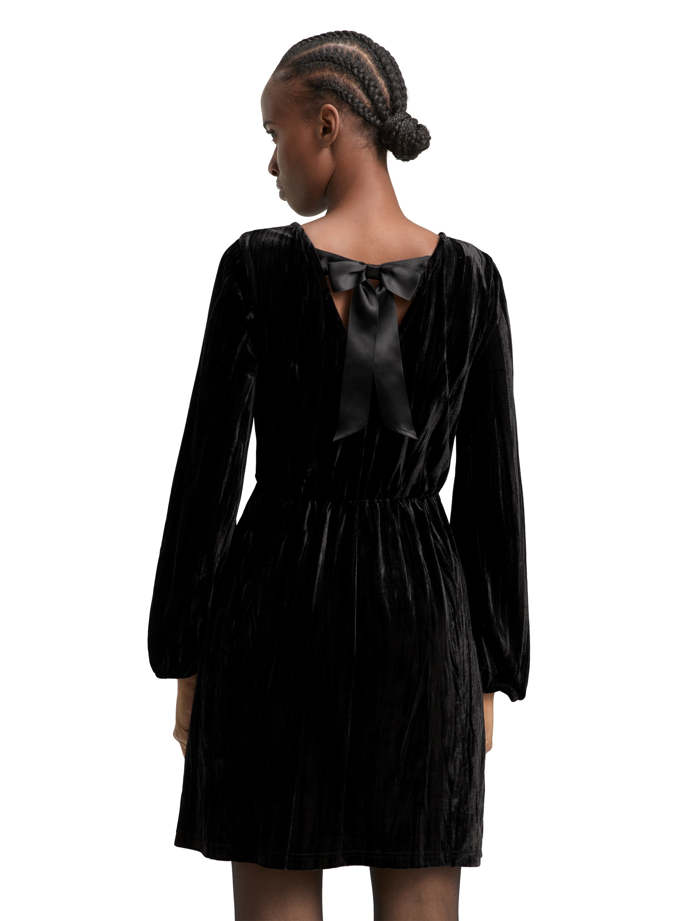 Tom Tailor Damen Mini-Kleid mit Schleife und Cut-Out-Detail