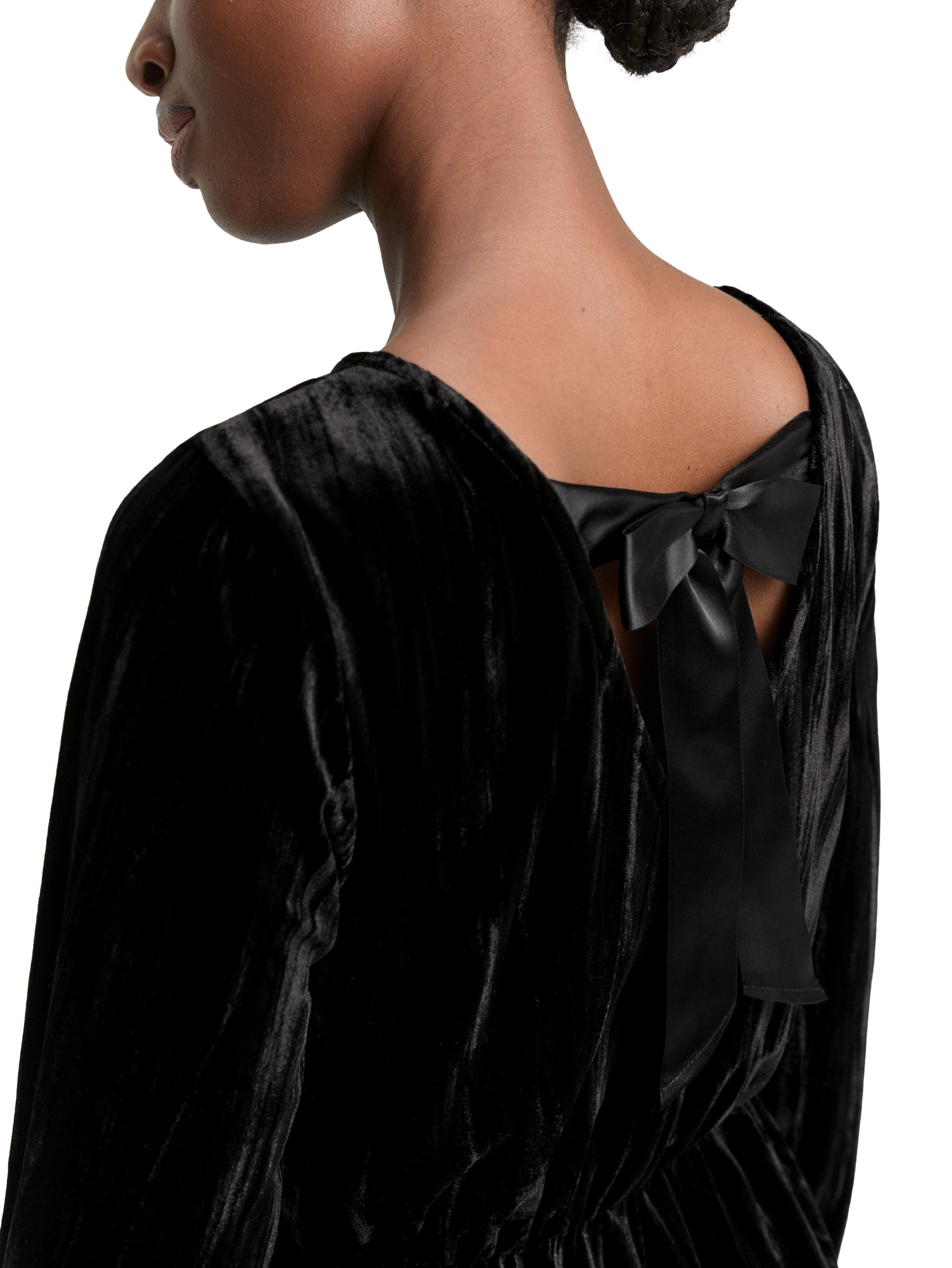 Tom Tailor Damen Mini-Kleid mit Schleife und Cut-Out-Detail