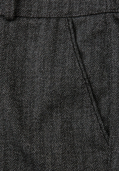 Street One Damen Chinohose Casual Fit Slim Legs Fischgrät-Muster