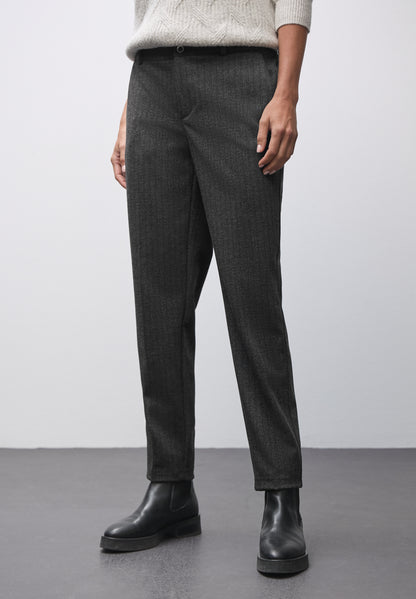 Street One Damen Chinohose Casual Fit Slim Legs Fischgrät-Muster