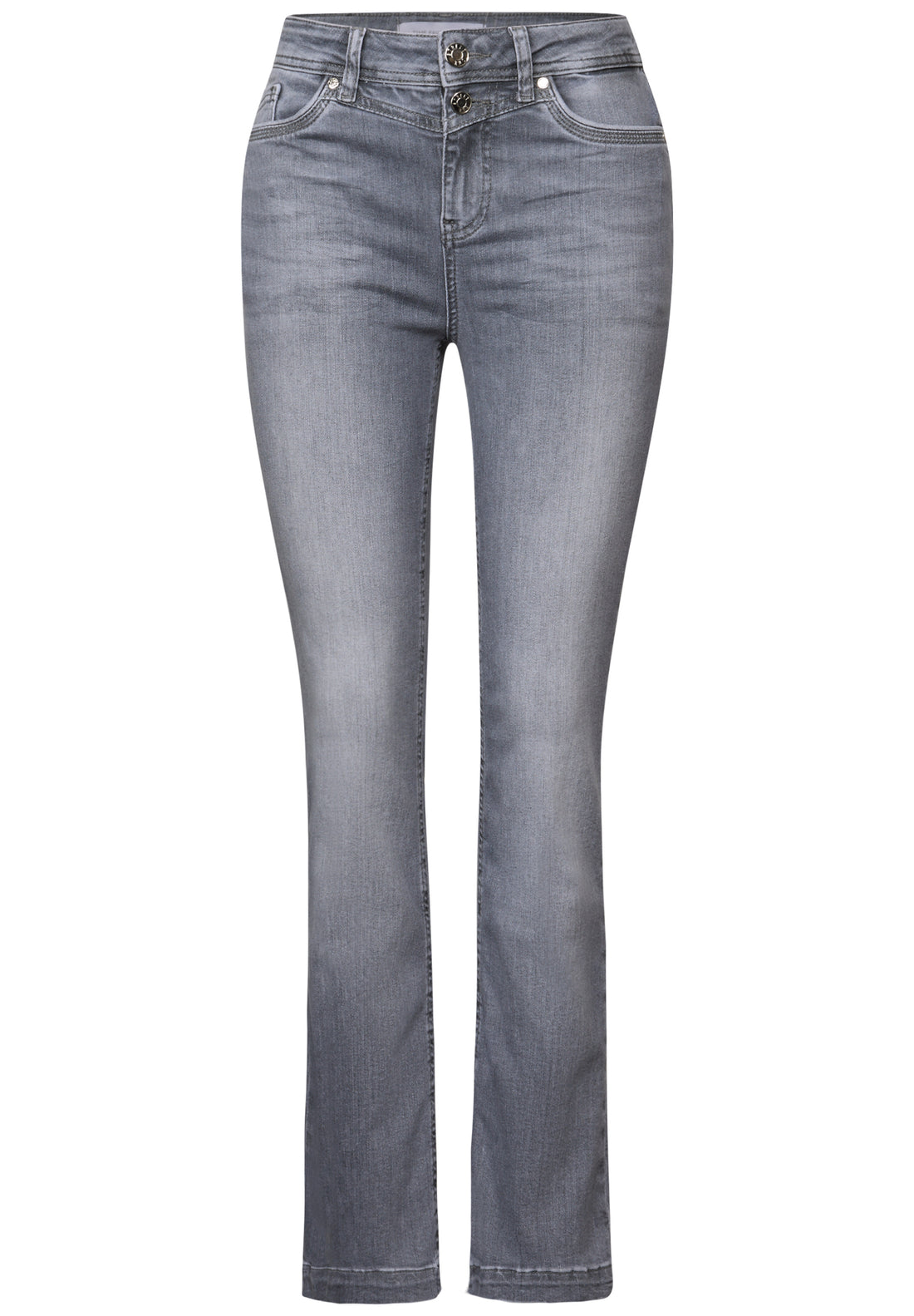 Street One Damen Bootcut Jeans High Waist Slim Fit Baumwollmix