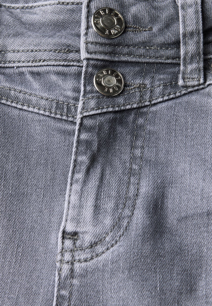 Street One Damen Bootcut Jeans High Waist Slim Fit Baumwollmix