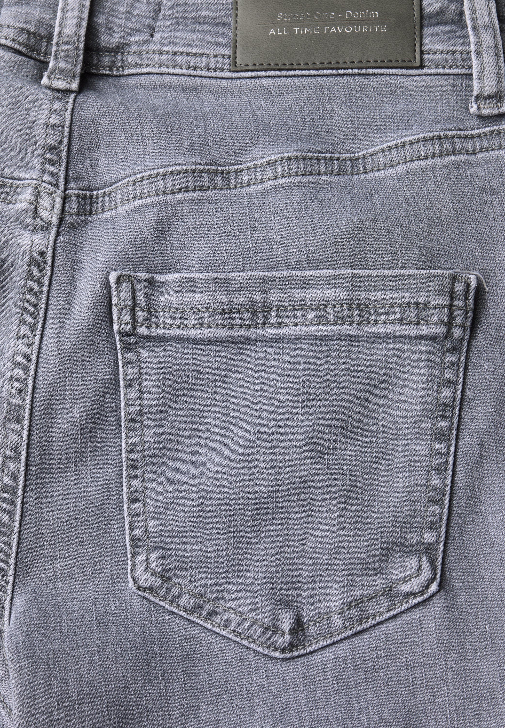 Street One Damen Bootcut Jeans High Waist Slim Fit Baumwollmix