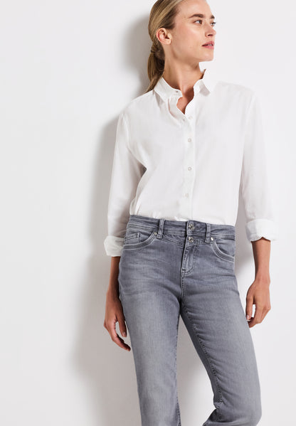 Street One Damen Bootcut Jeans High Waist Slim Fit Baumwollmix