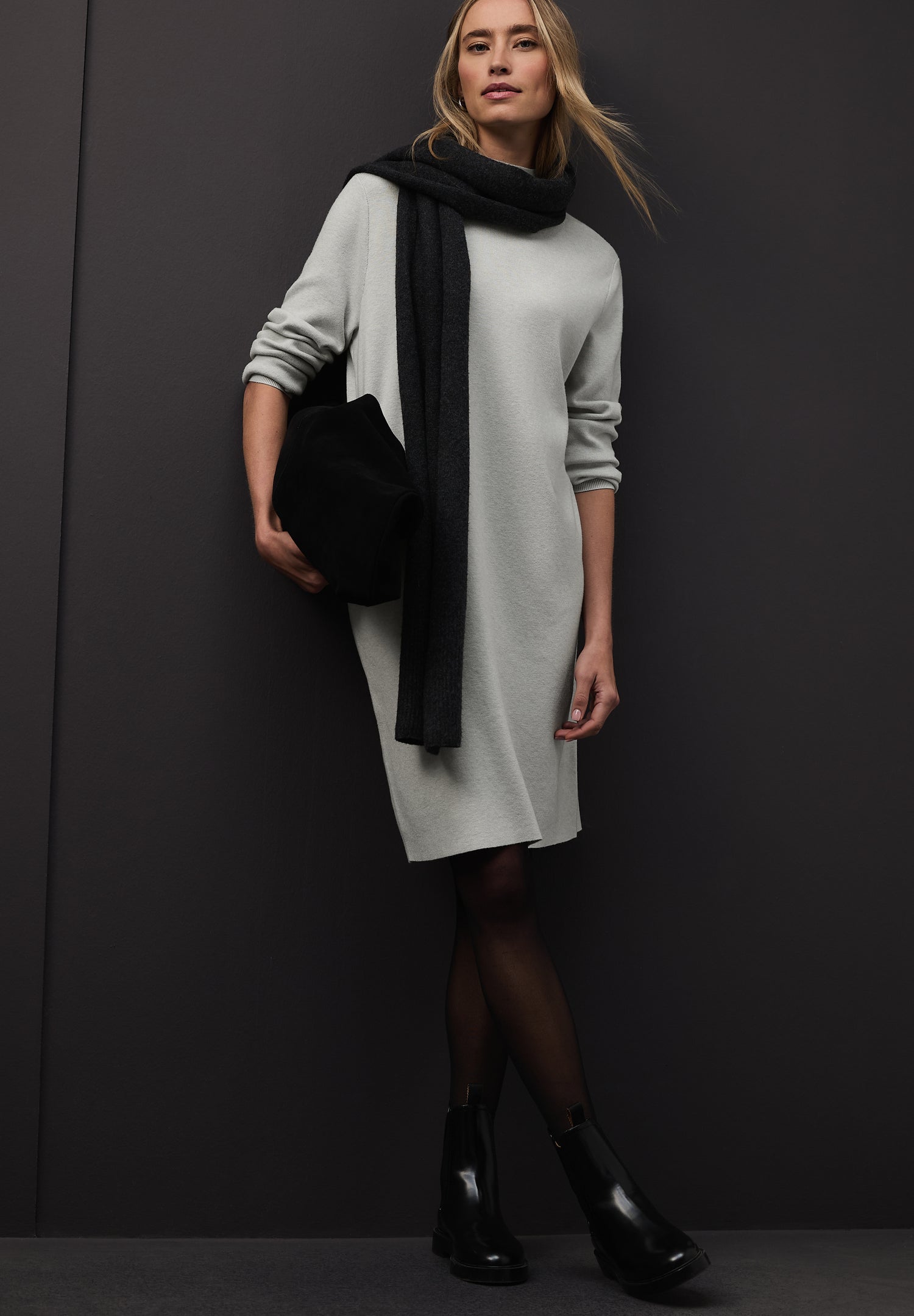 Street One Damen Strickkleid Turtleneck Langarm Soft Viskosemix