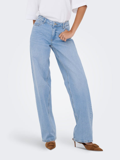 JDY Damen Straight Fit Jeans Niedrige Taille Stretch-Denim