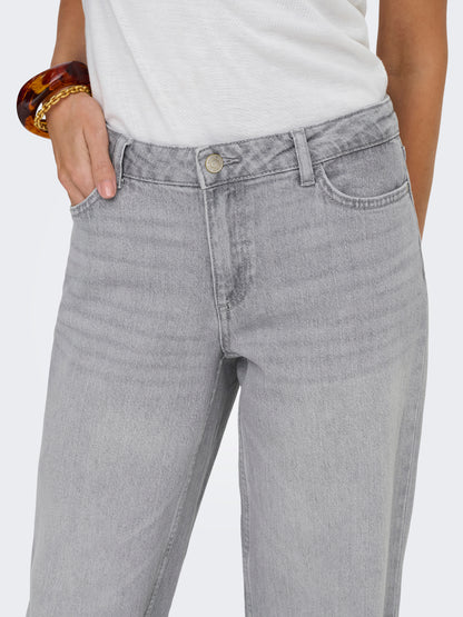 JDY Damen Straight Fit Jeans Niedrige Taille Stretch-Baumwoll-Denim