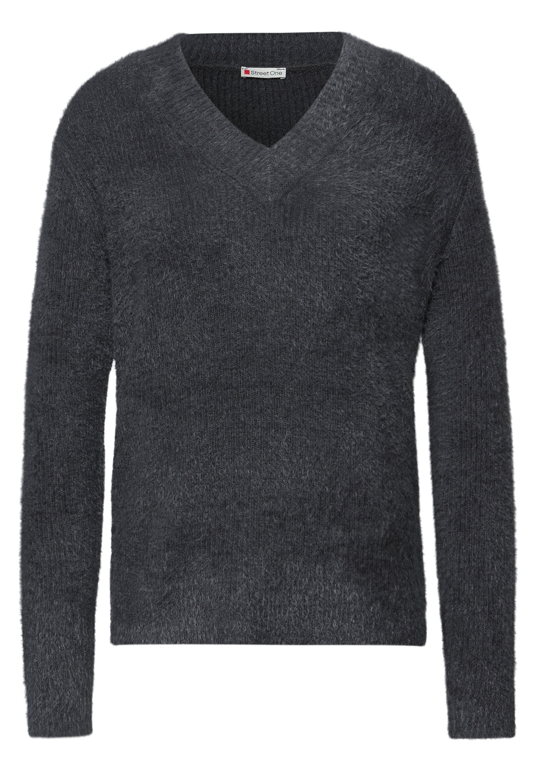 Street One Damen V-Neck Pullover Federgarn-Qualität Langarm