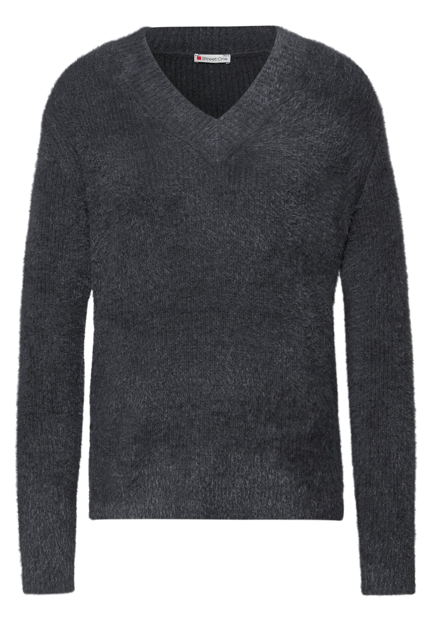 Street One Damen V-Neck Pullover Federgarn-Qualität Langarm