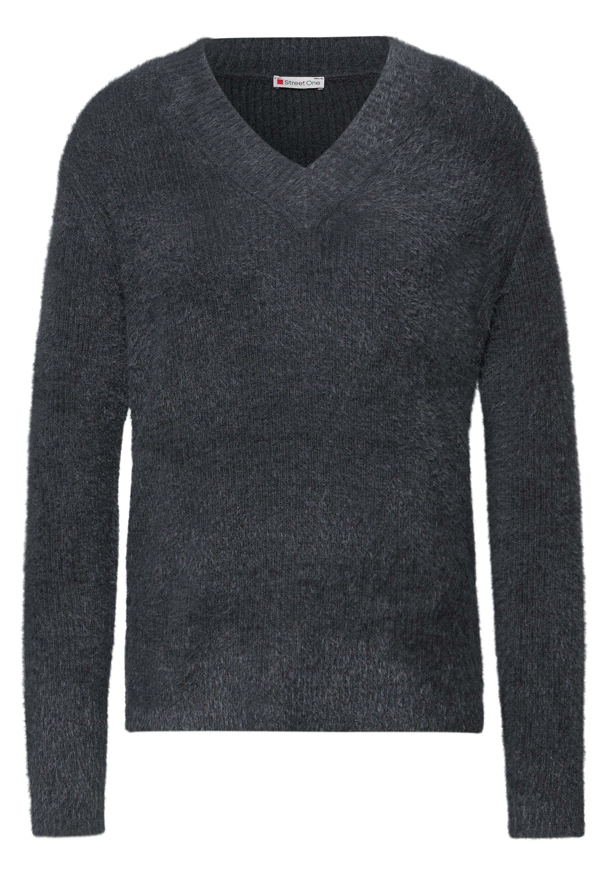 Street One Damen V-Neck Pullover Federgarn-Qualität Langarm