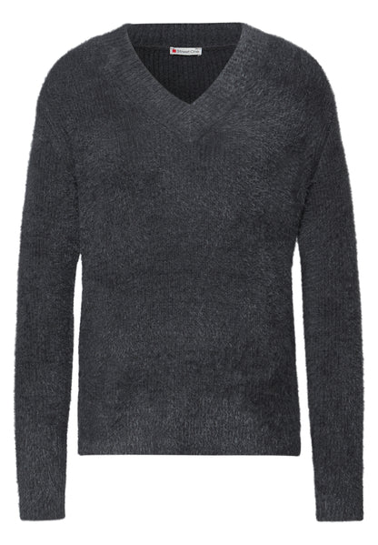 Street One Damen V-Neck Pullover Federgarn-Qualität Langarm