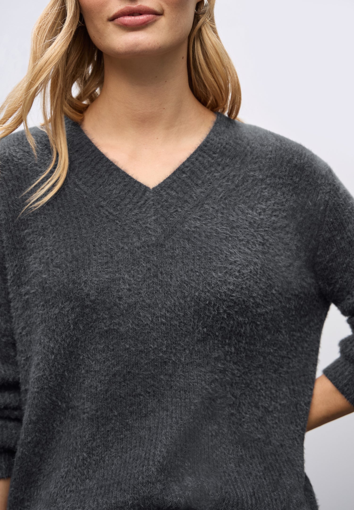 Street One Damen V-Neck Pullover Federgarn-Qualität Langarm