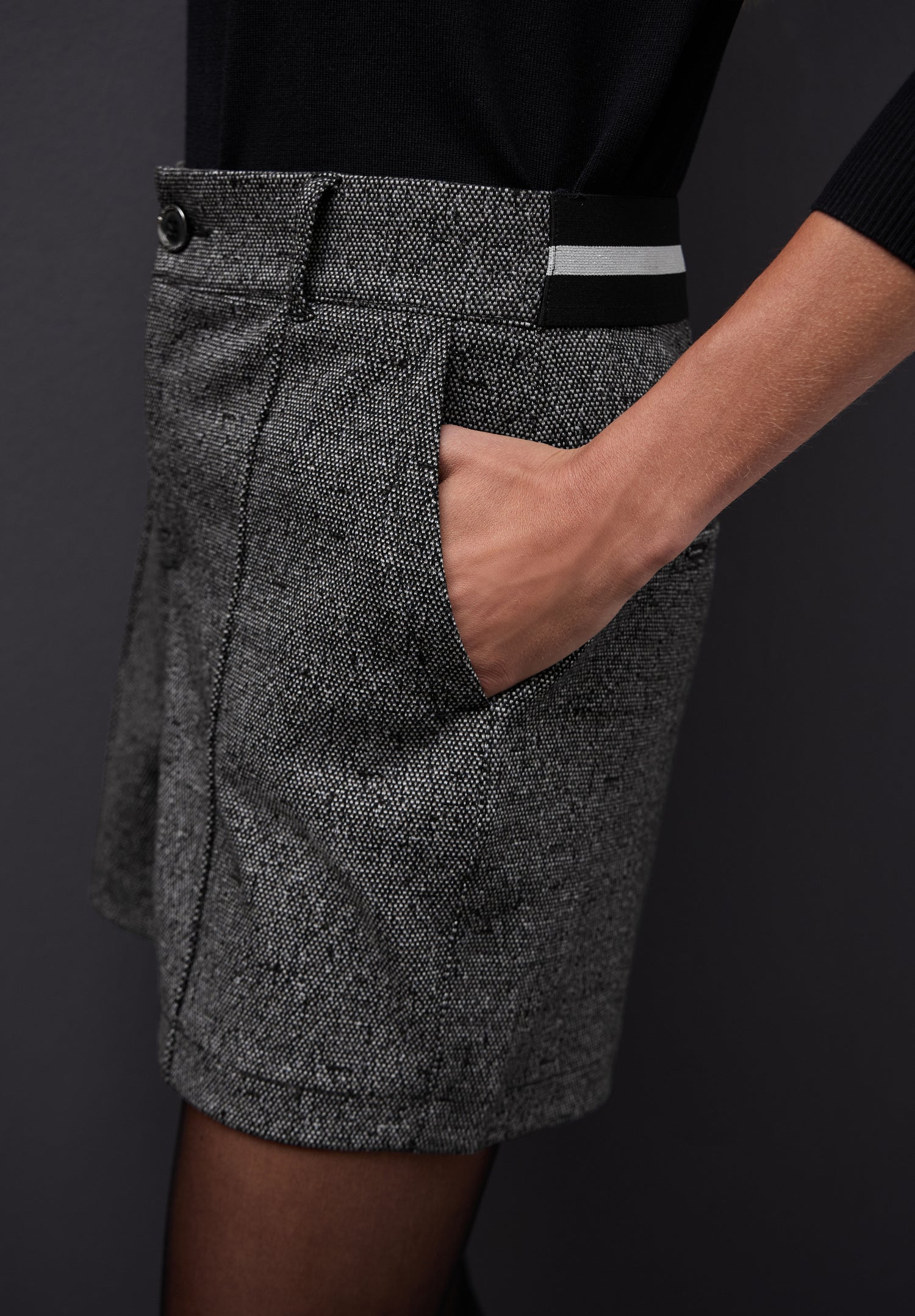 Street One Damen Bermuda Casual Fit Glitzer-Look High Waist