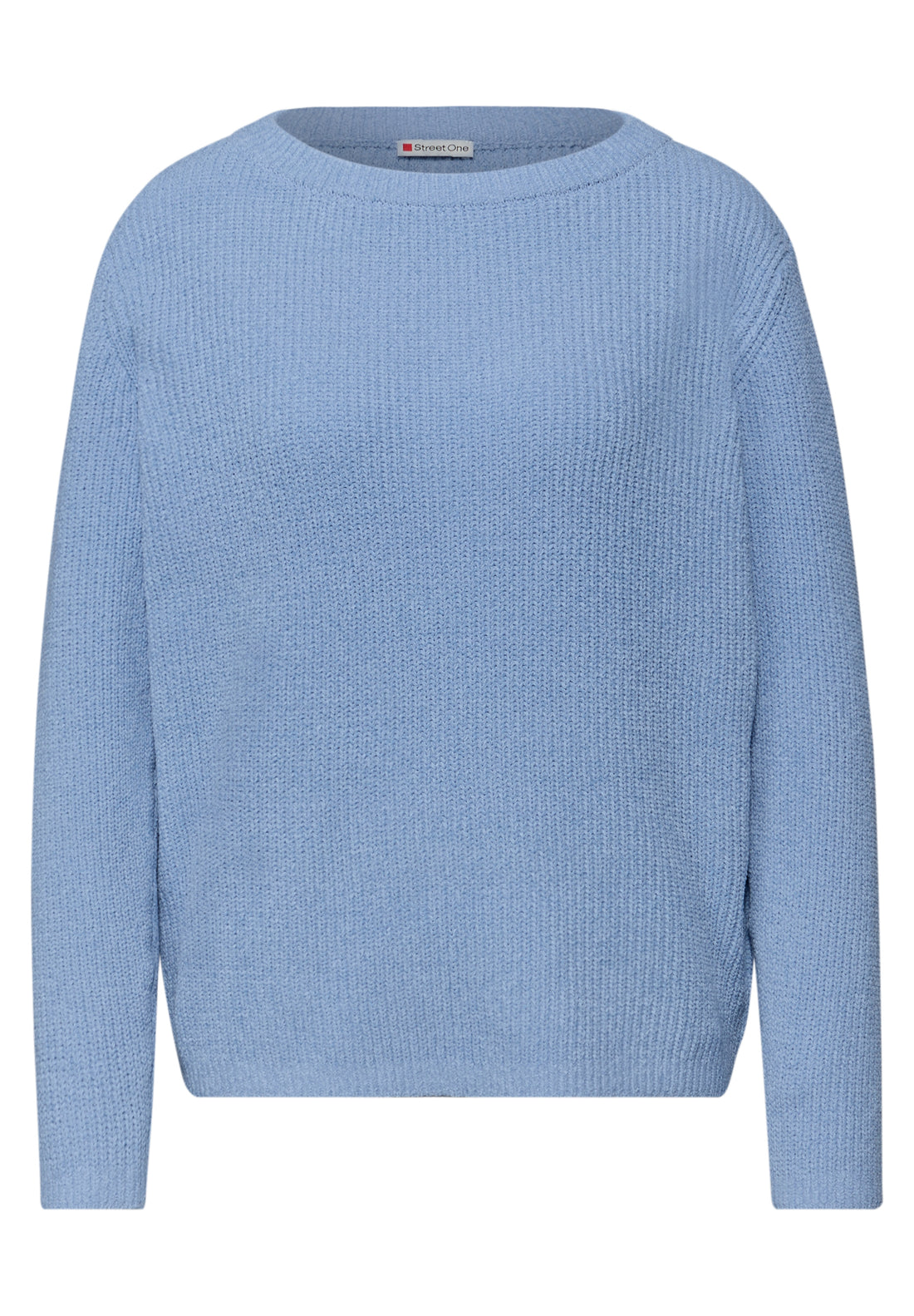 Street One Damen Strickpullover U-Boot-Ausschnitt Chenille-Qualität