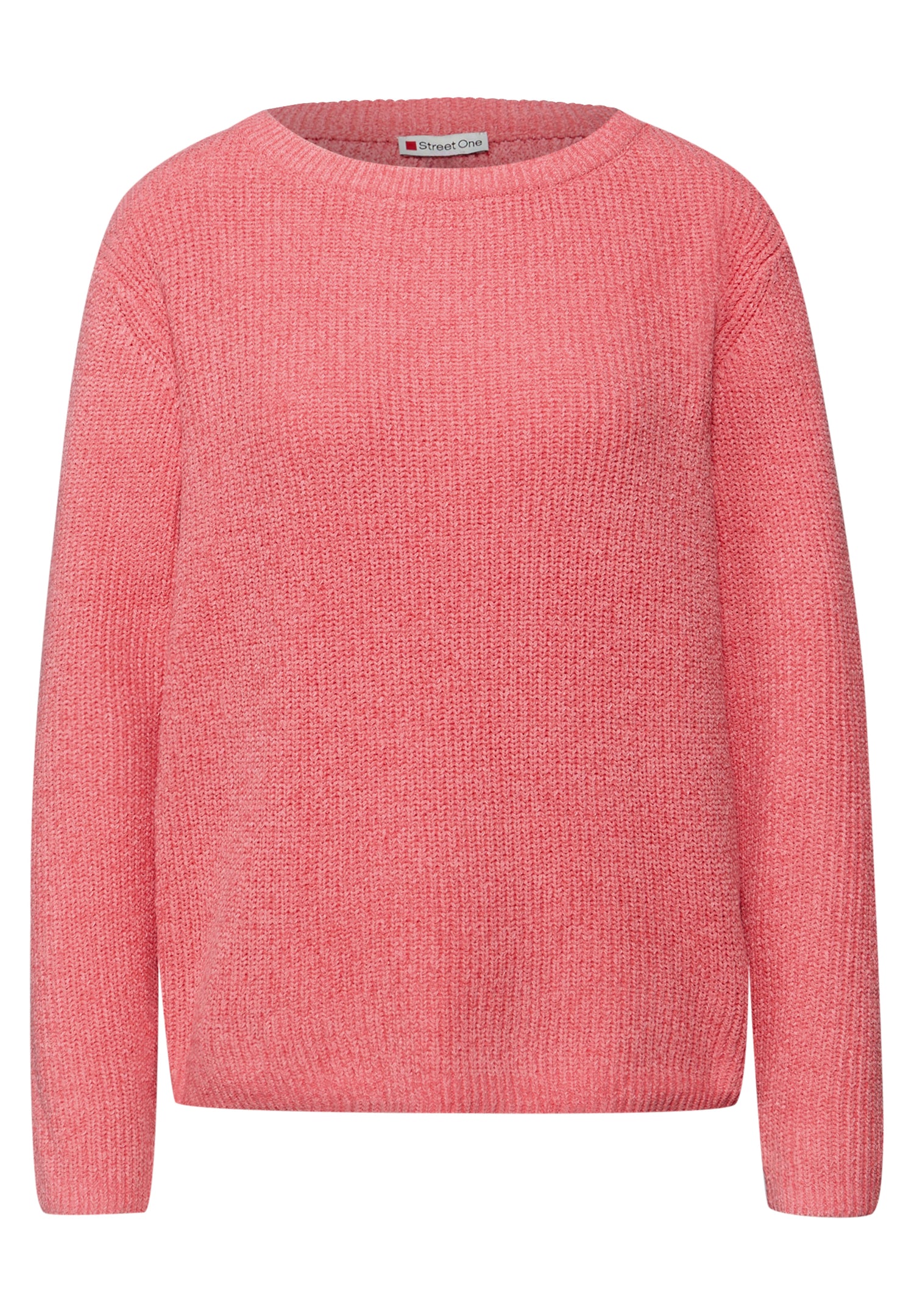 Street One Damen Strickpullover U-Boot-Ausschnitt Chenille-Qualität