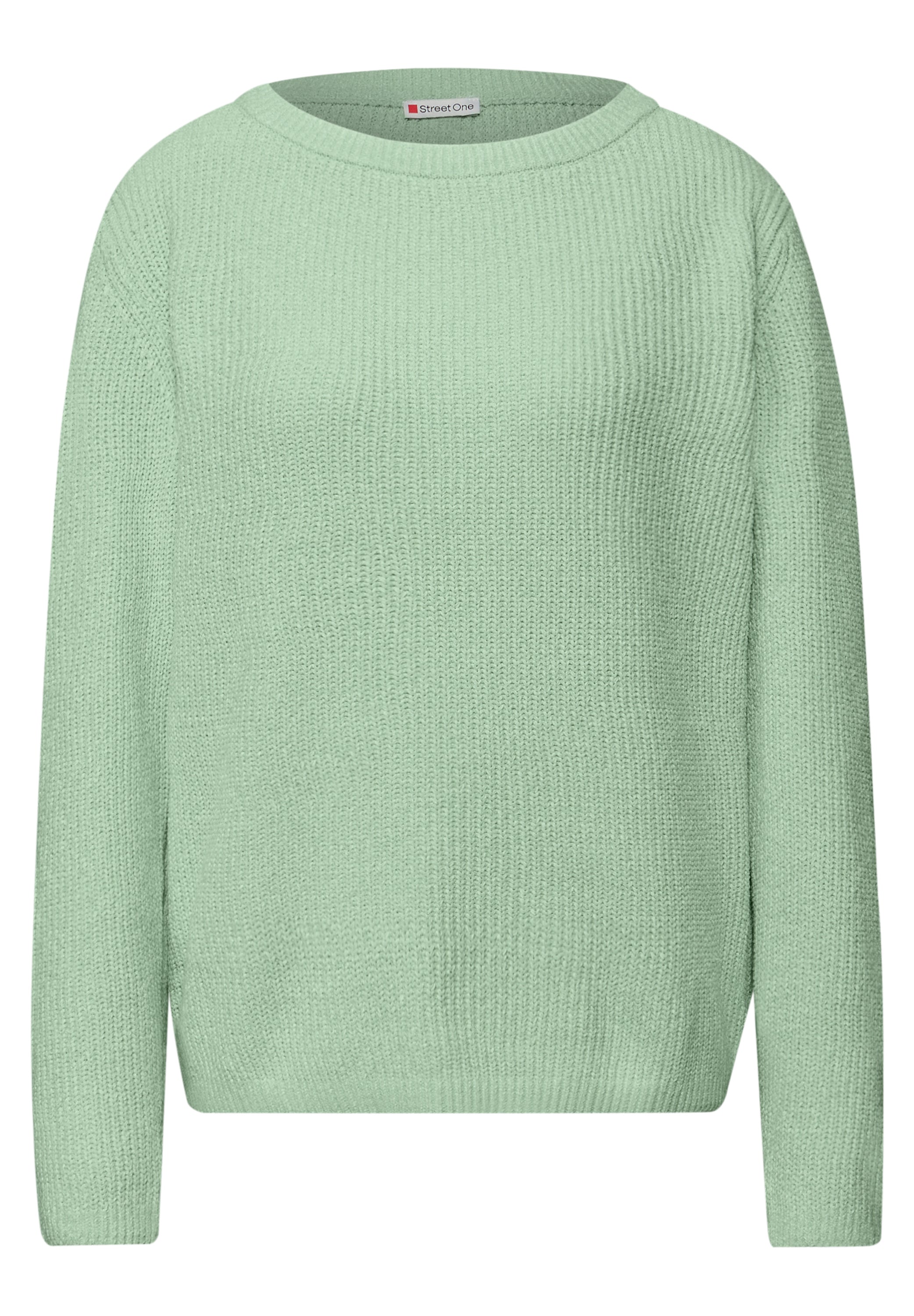 Street One Damen Strickpullover U-Boot-Ausschnitt Chenille-Qualität