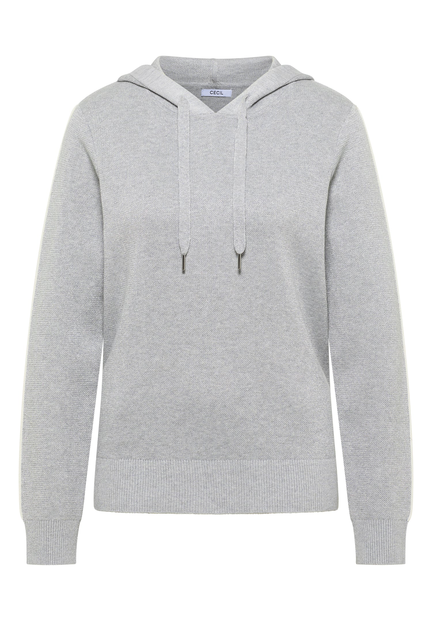 CECIL Damen Jacquard Hoodie Sportiver Pullover mit Tape und Kapuze