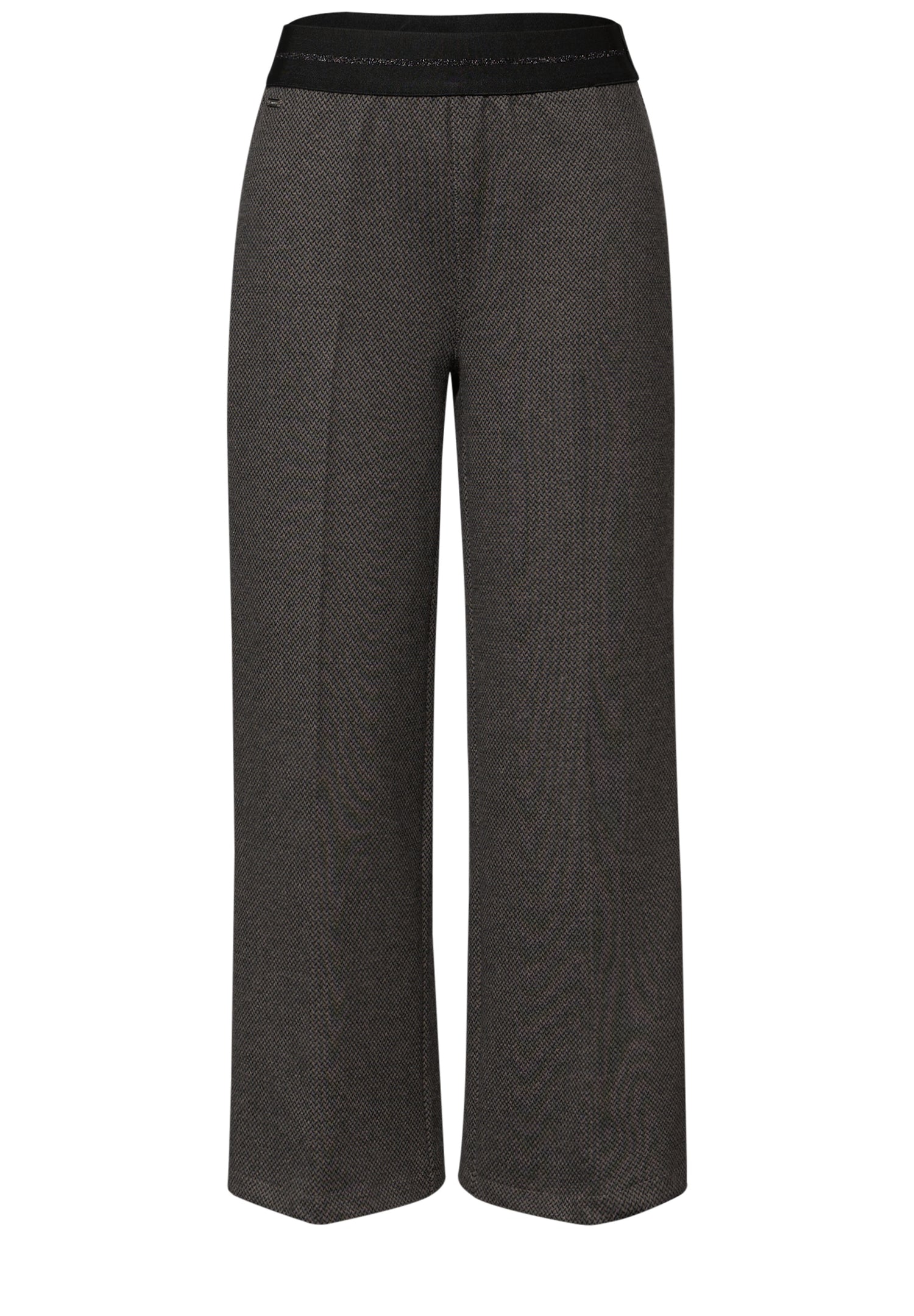 Street One Damen Hose Casual Fit High Waist Wide Legs Elastischer Bund