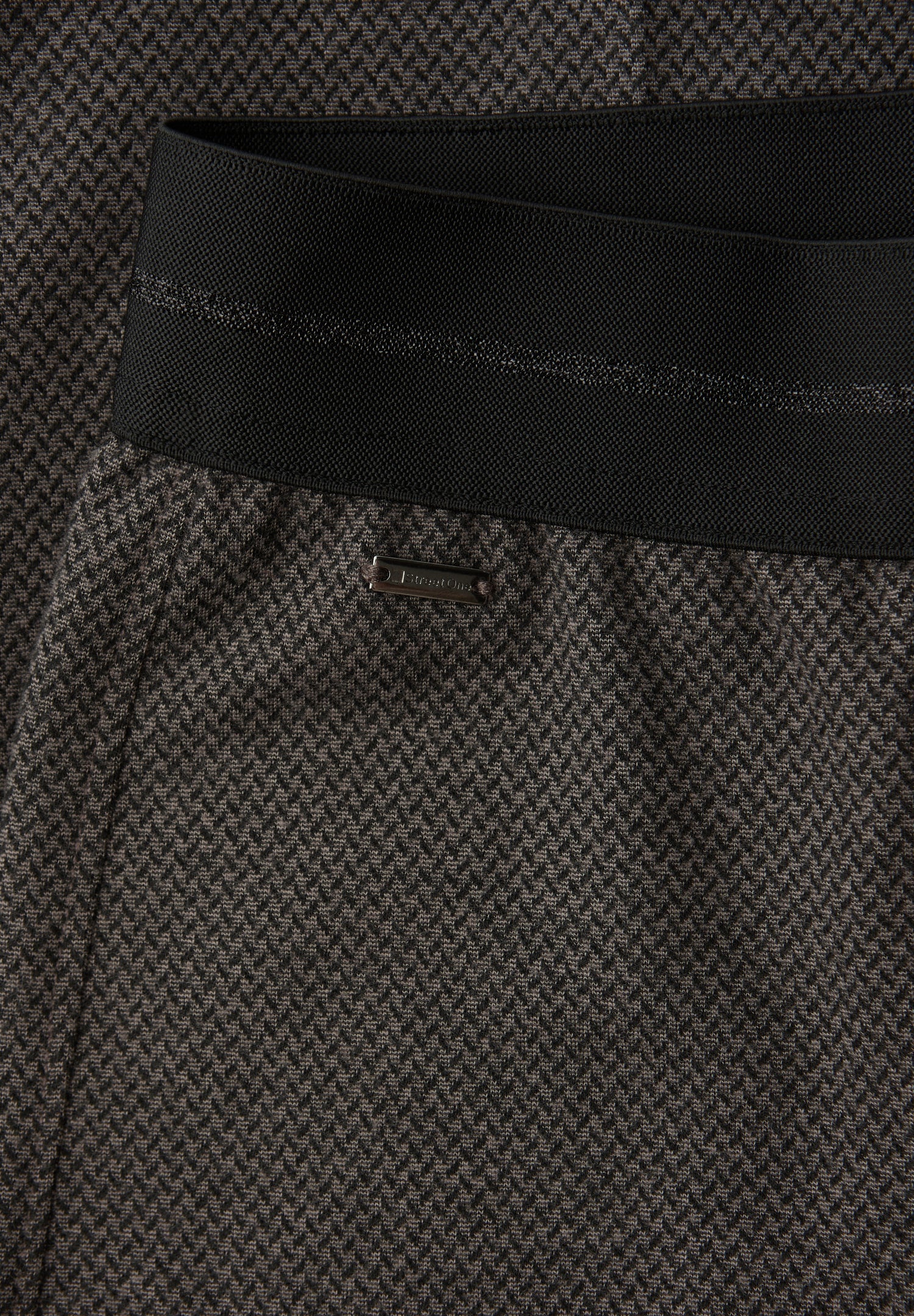 Street One Damen Hose Casual Fit High Waist Wide Legs Elastischer Bund