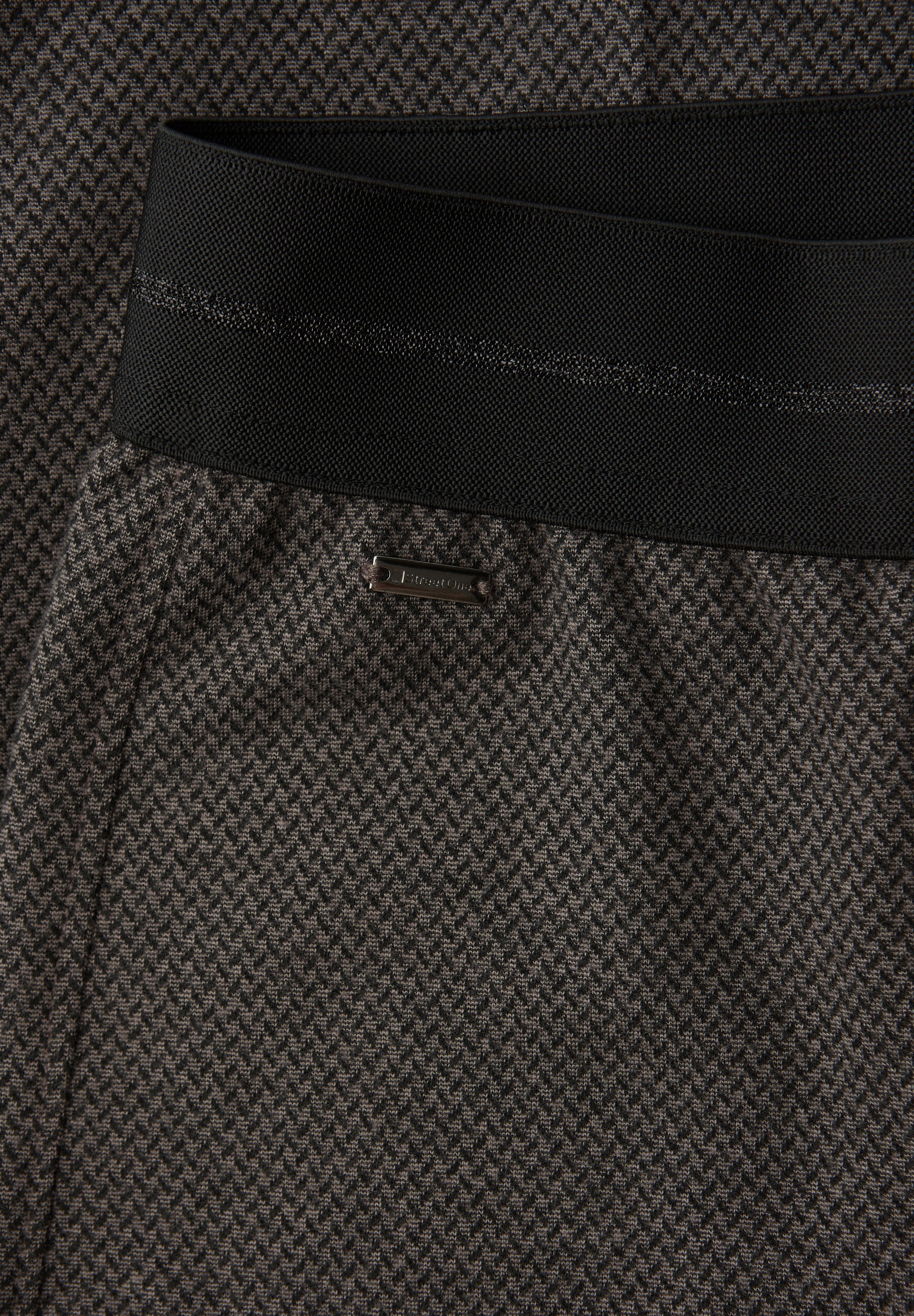 Street One Damen Hose Casual Fit High Waist Wide Legs Elastischer Bund