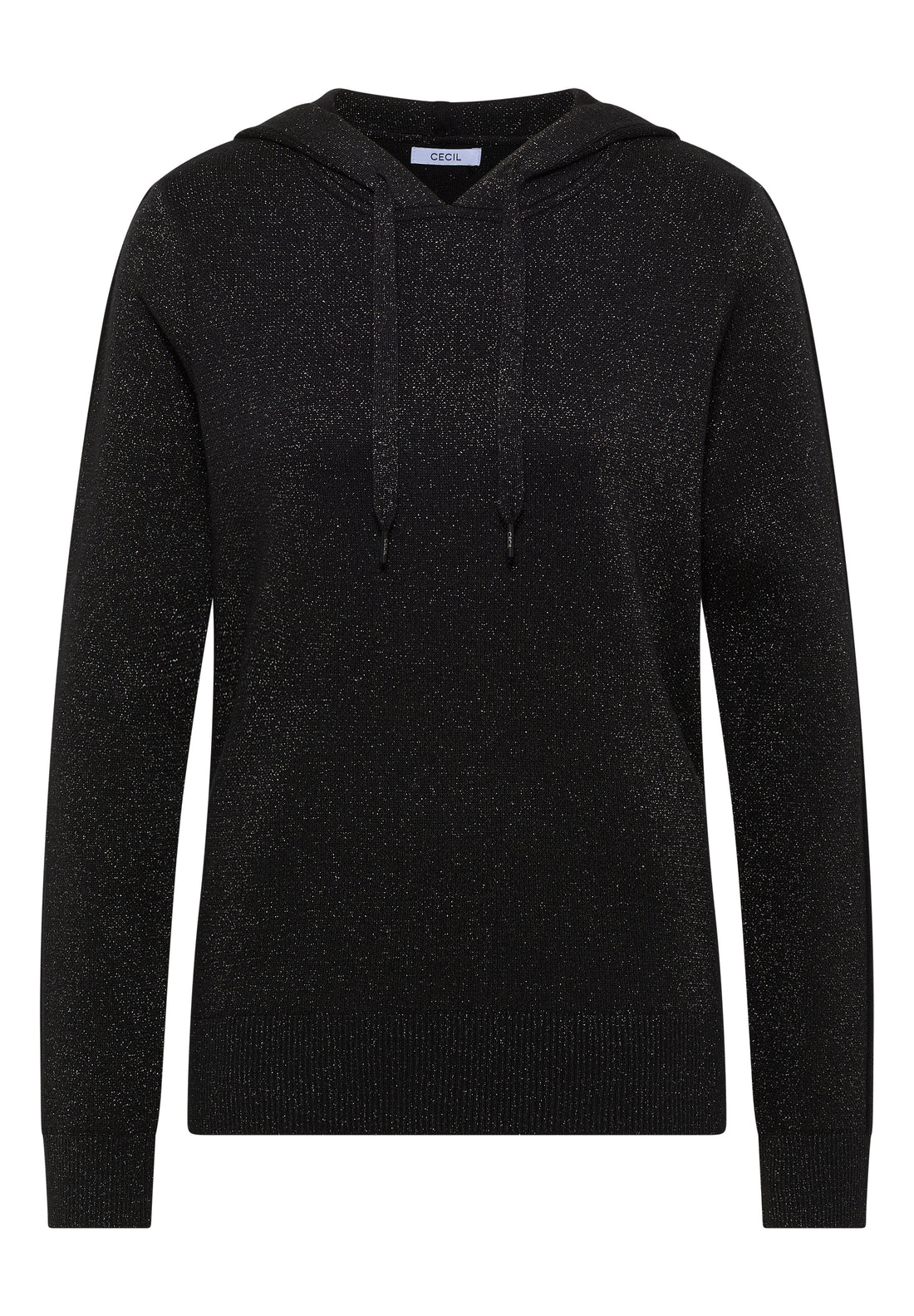 CECIL Damen Jacquard Hoodie Sportiver Pullover mit Tape und Kapuze