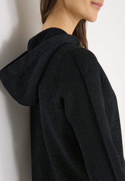 CECIL Damen Jacquard Hoodie Sportiver Pullover mit Tape und Kapuze