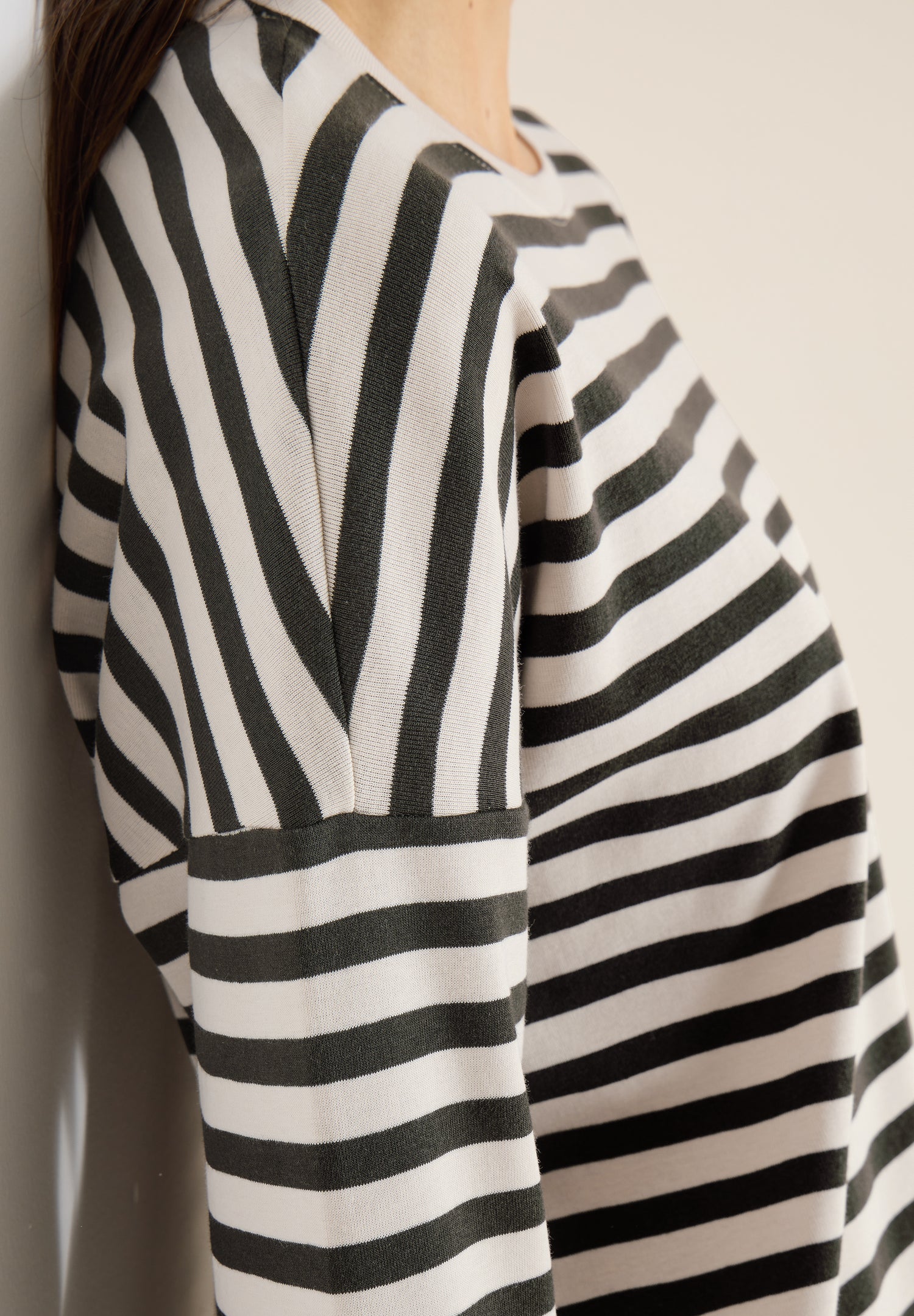 CECIL Damen Langarmshirt U-Boot-Ausschnitt Baumwolle Streifenmuster