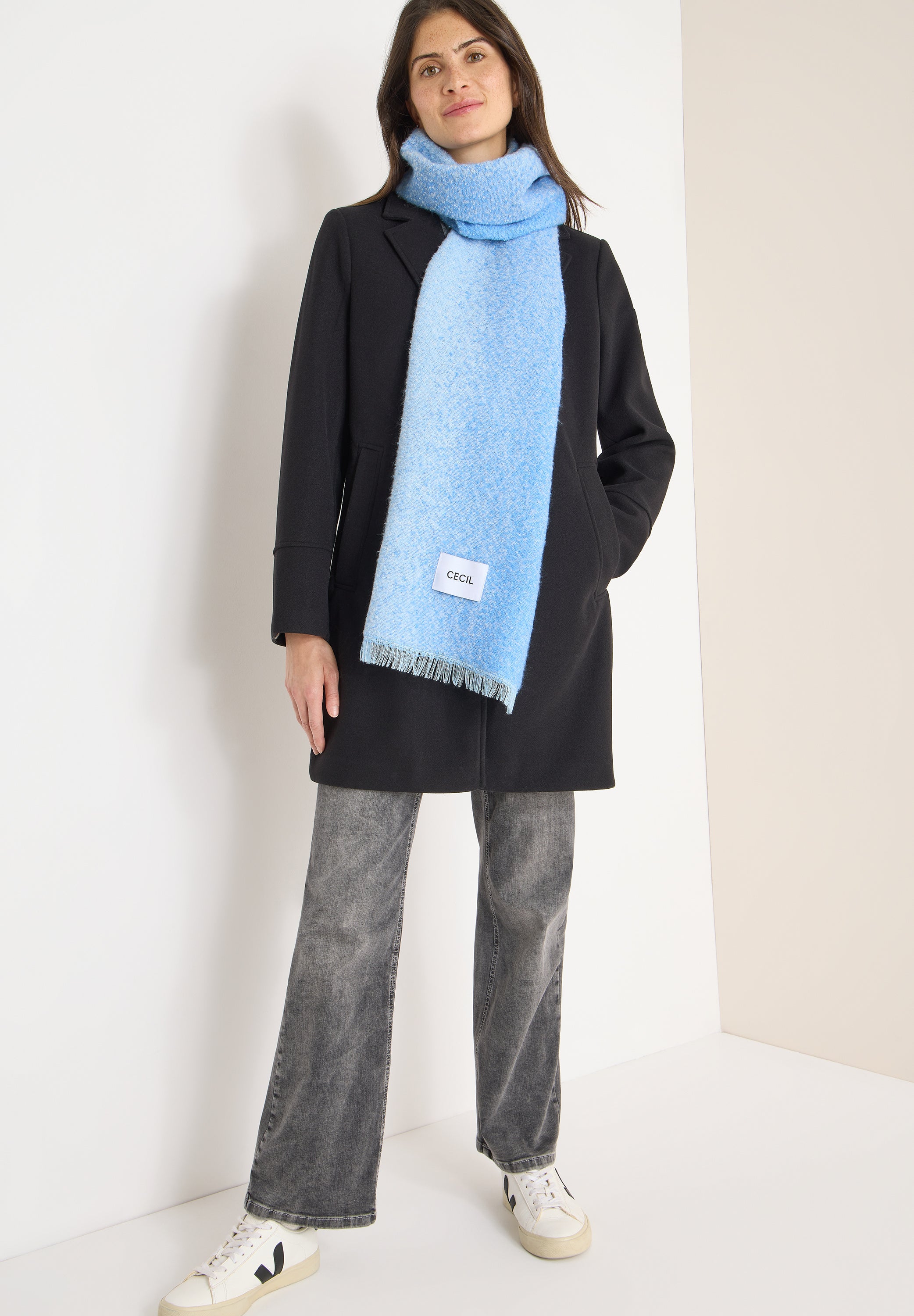 CECIL Damen Schal mit Fransen und weichem Griff
