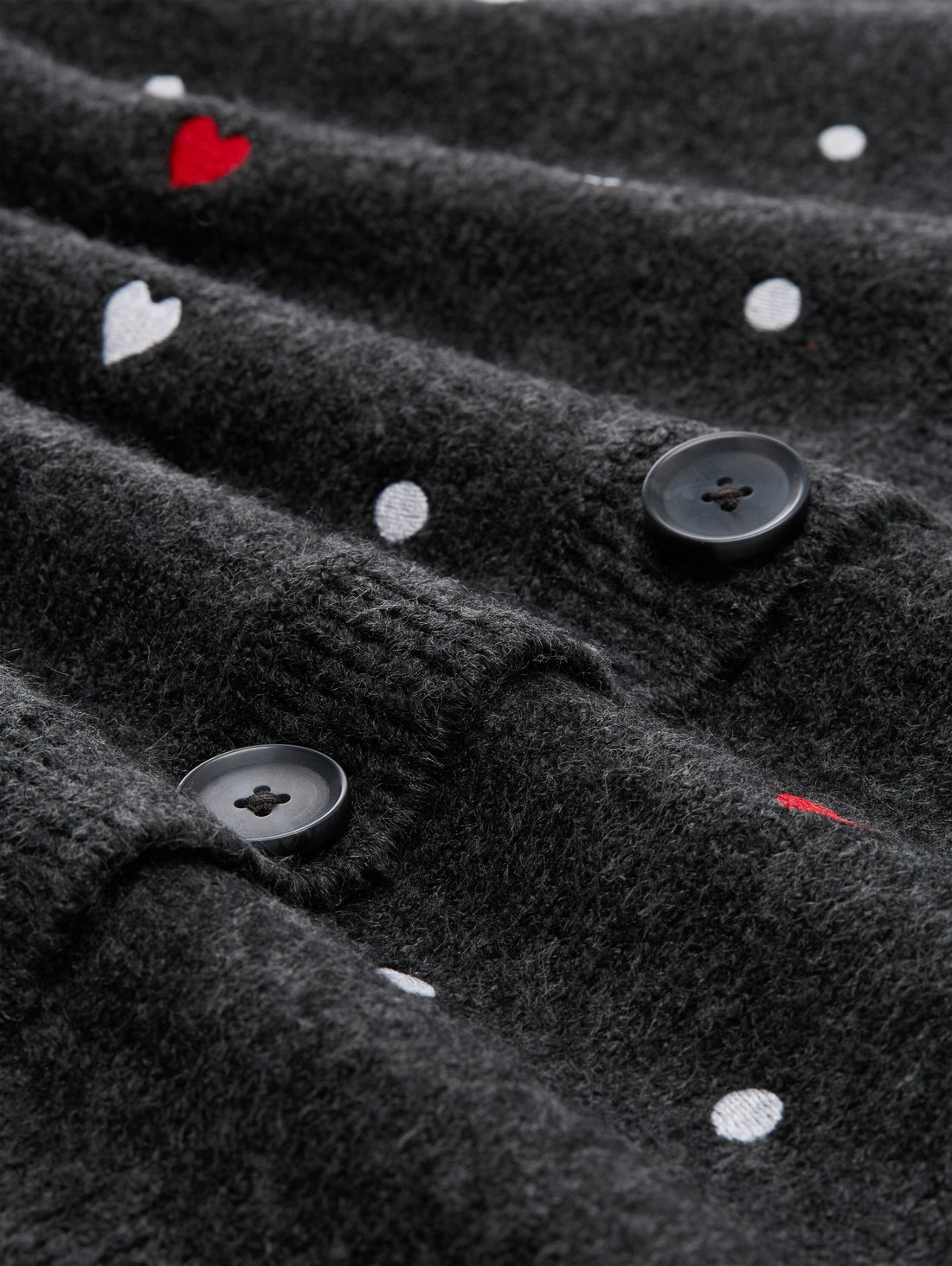 Tom Tailor Denim Female Strickjacke Herz- und Punkt-Stickereien