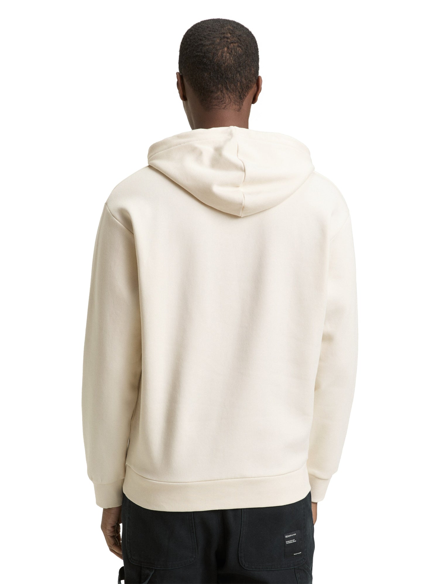 Tom Tailor Denim Herren Kapuzenpullover mit Print Kängurutasche Rippbündchen Baumwolle Polyester