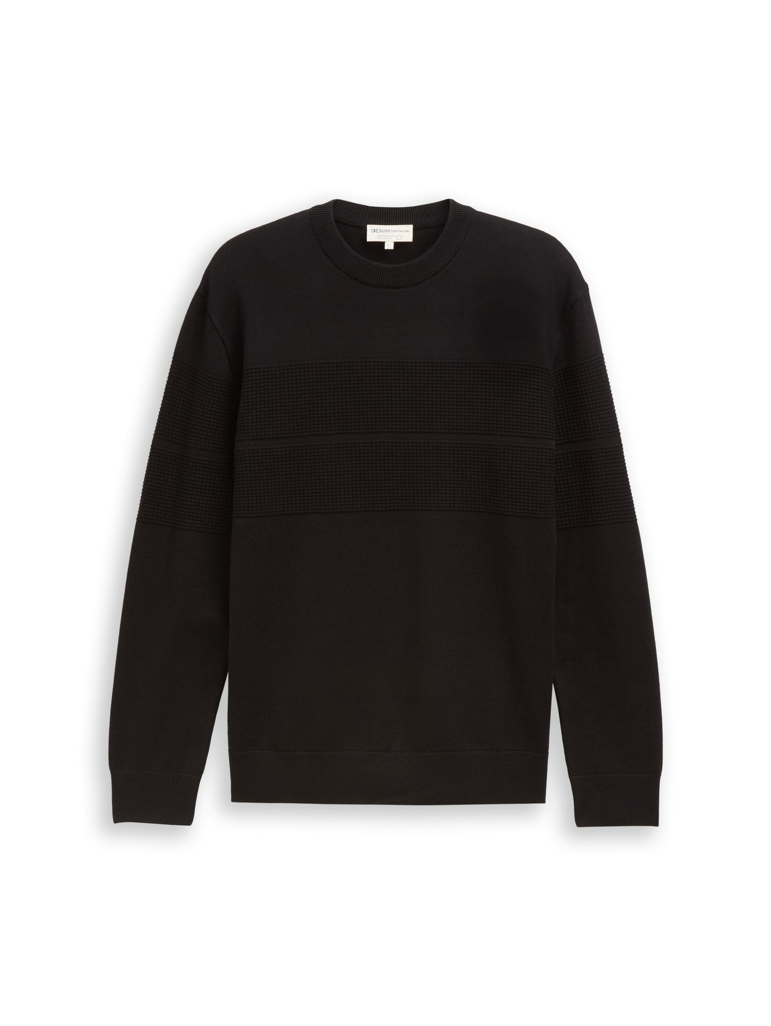 Tom Tailor Denim Herren Pullover Struktur Rippbündchen Baumwolle