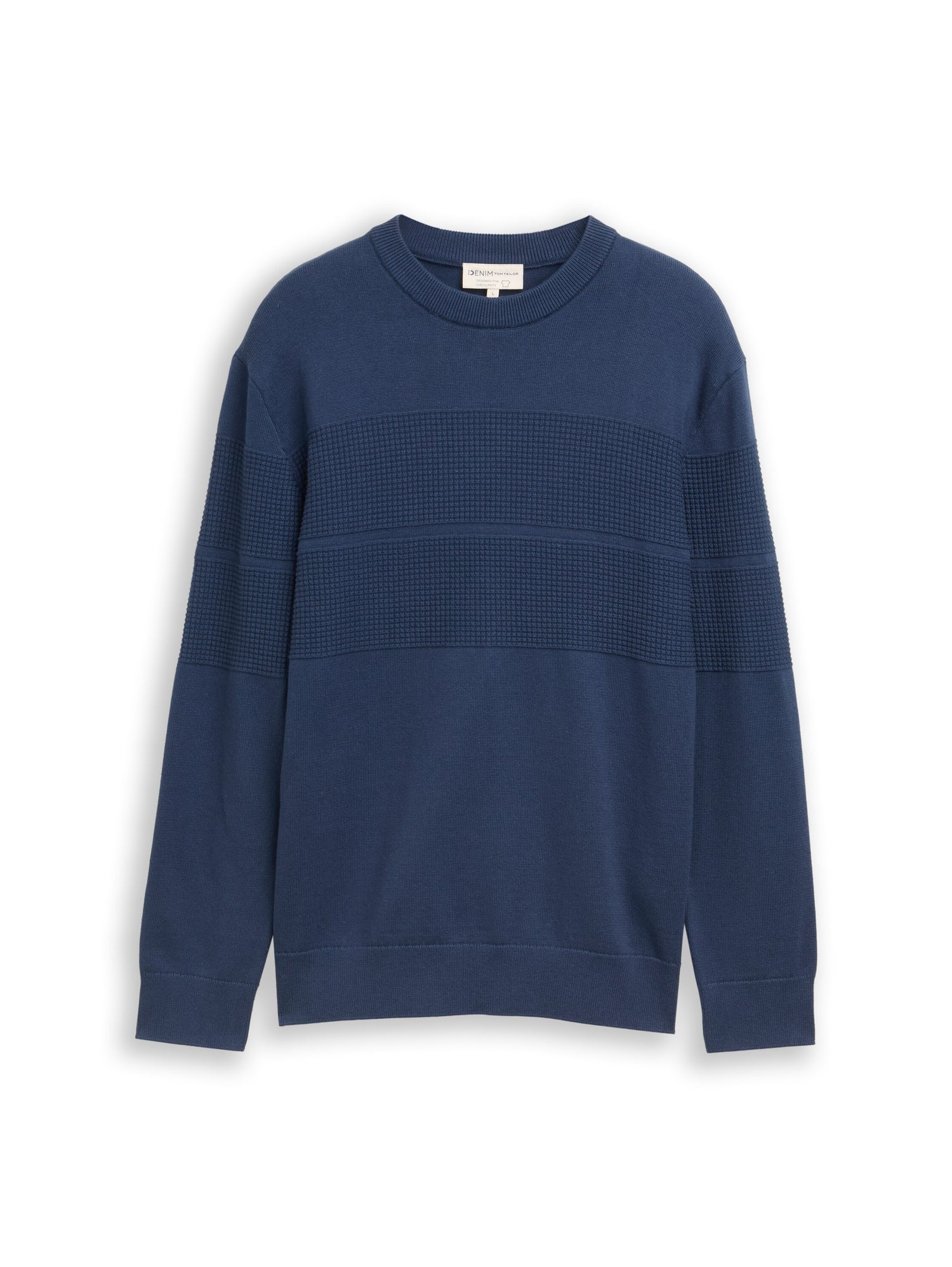 Tom Tailor Denim Herren Pullover Struktur Rippbündchen Baumwolle