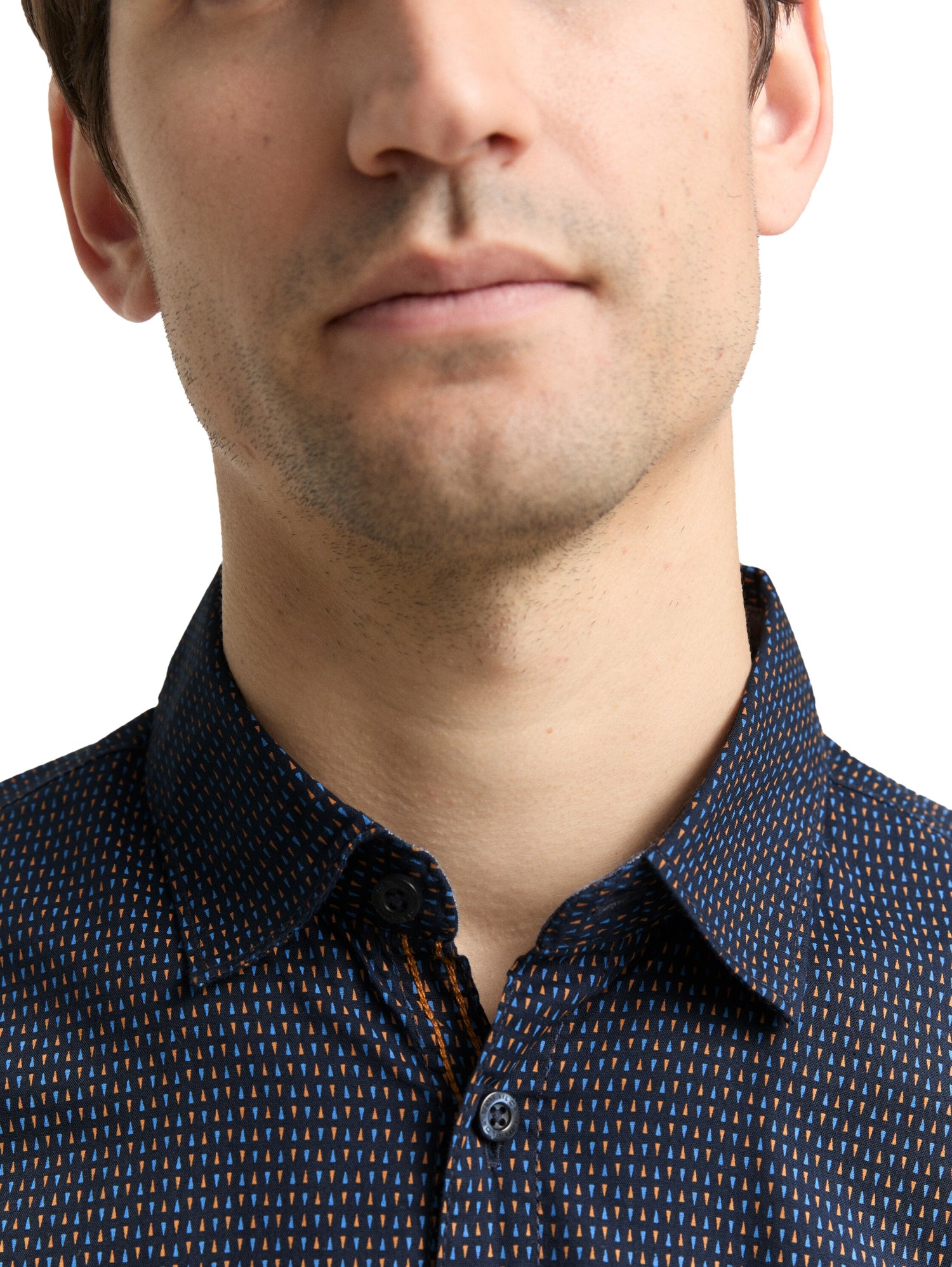 Tom Tailor Denim Herren Hemd Spike Design Popeline-Baumwolle