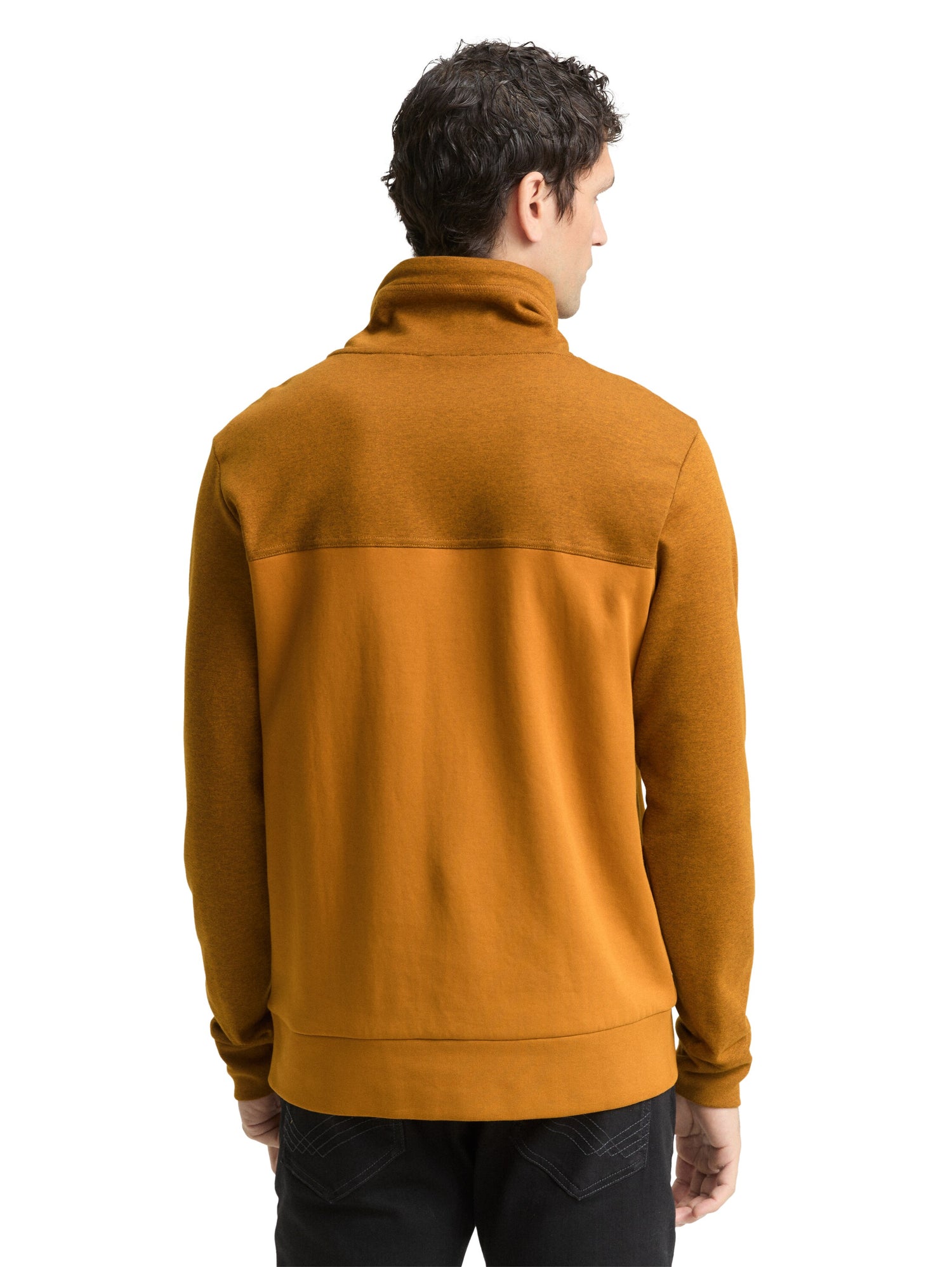 Sweatshirt Herren Zweigeteilter Look Logo-Badge Kordelzug