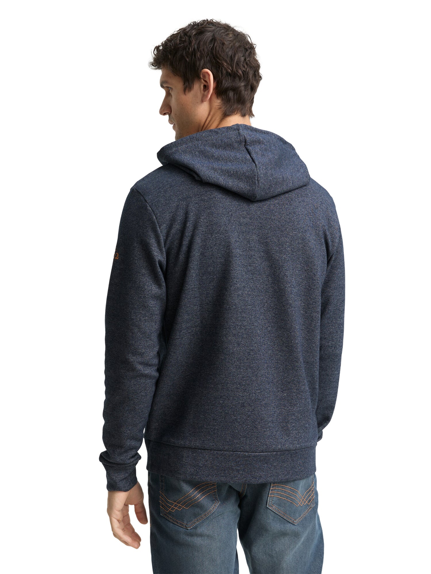Tom Tailor Herren Sweatshirtjacke mit Kapuze und Streifenmuster