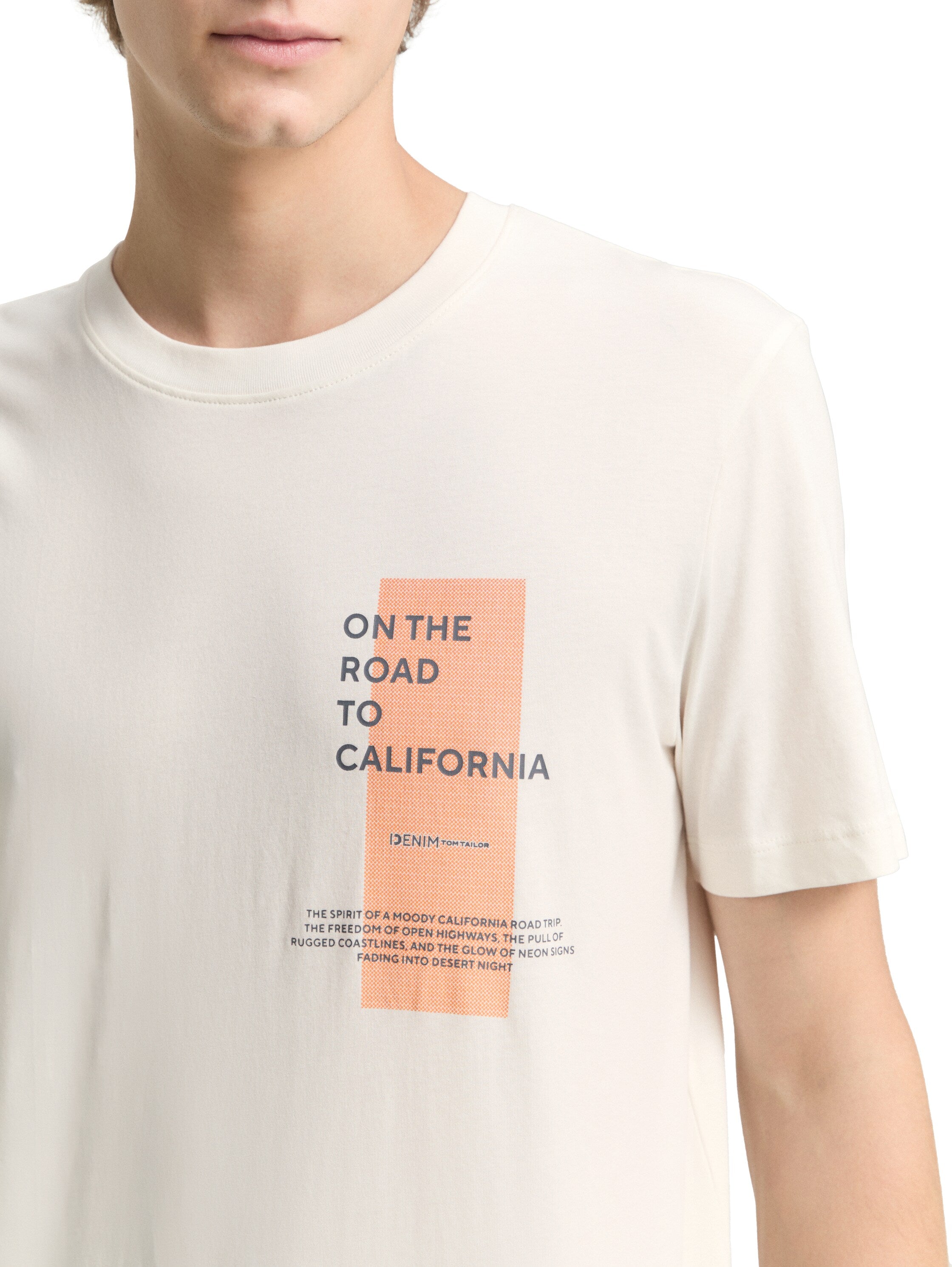 Tom Tailor Denim Male T-Shirt mit Print aus Baumwolle