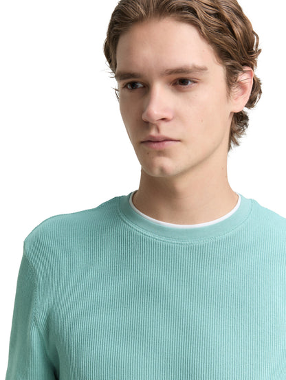 Tom Tailor Denim Herren Longsleeve Ripp 2-in-1 Baumwolle