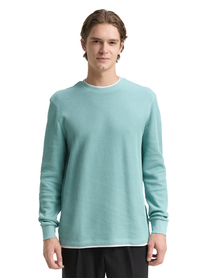 Tom Tailor Denim Herren Longsleeve Ripp 2-in-1 Baumwolle