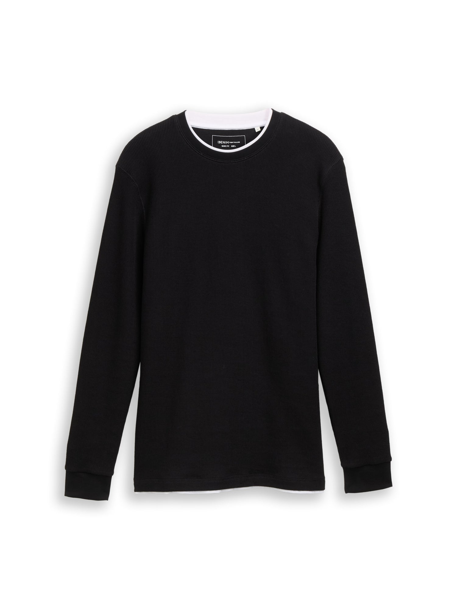 Tom Tailor Denim Herren Longsleeve Ripp 2-in-1 Baumwolle