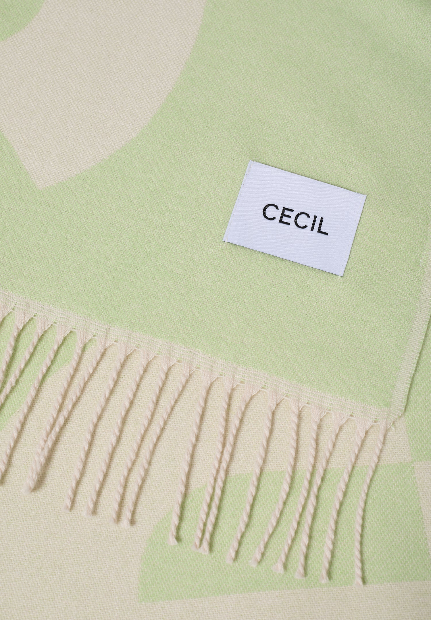 CECIL Damen Schal Wording Artwork Fransen Weich Gemütlich